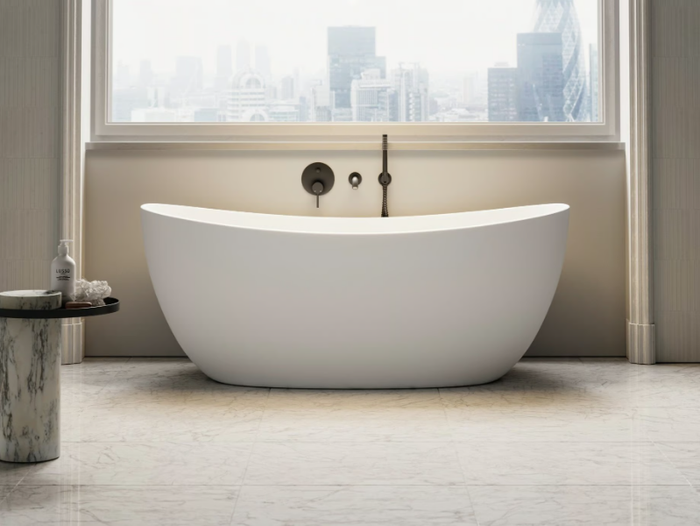 SOHO - Freestanding oval Resin Stone bathtub _ LUSSO