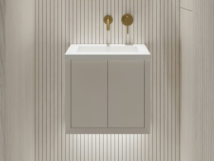 VOLINI - Single Resin Stone vanity unit with integrated washbasin _ LUSSO