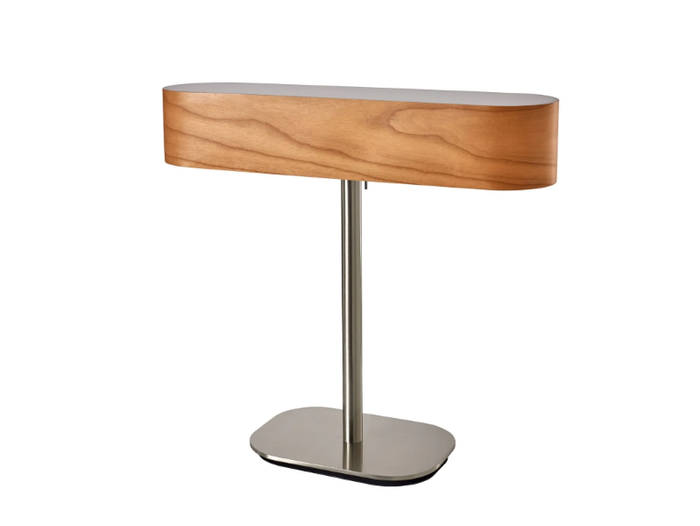 I-CLUB - Handmade wood veneer and metal table lamp _ LZF