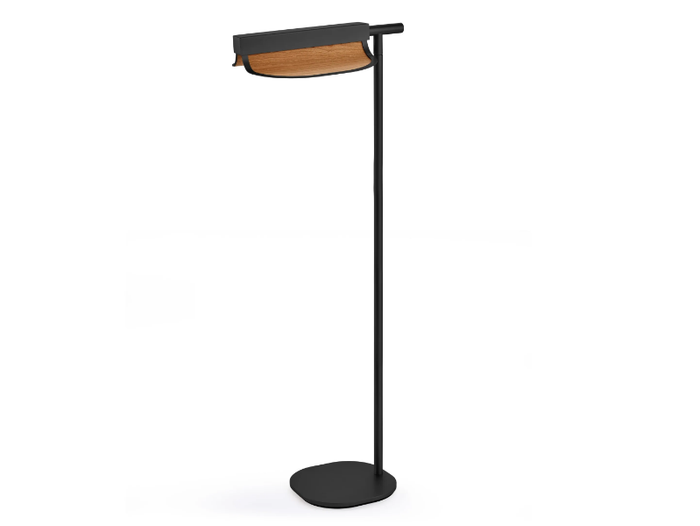 OMMA - LED adjustable metal and wood veneer floor lamp _ LZF