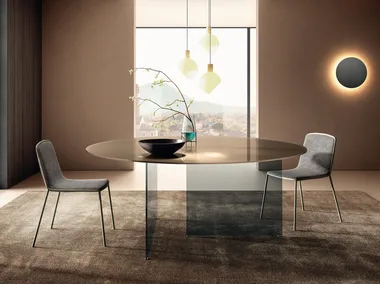 AIR SLIM - 2260G - Round glass table _ Lago