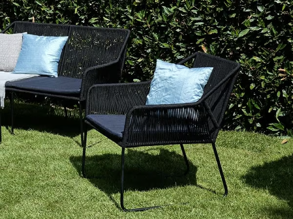 AMAYA - Steel garden armchair with armrests _ Lambert