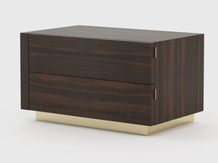 KIRA - Rectangular eucalyptus bedside table with drawers _ Laskasas