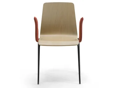 ZEROSEDICI WOOD - Multi-layer wood chair with armrests with linking device _ Leyform