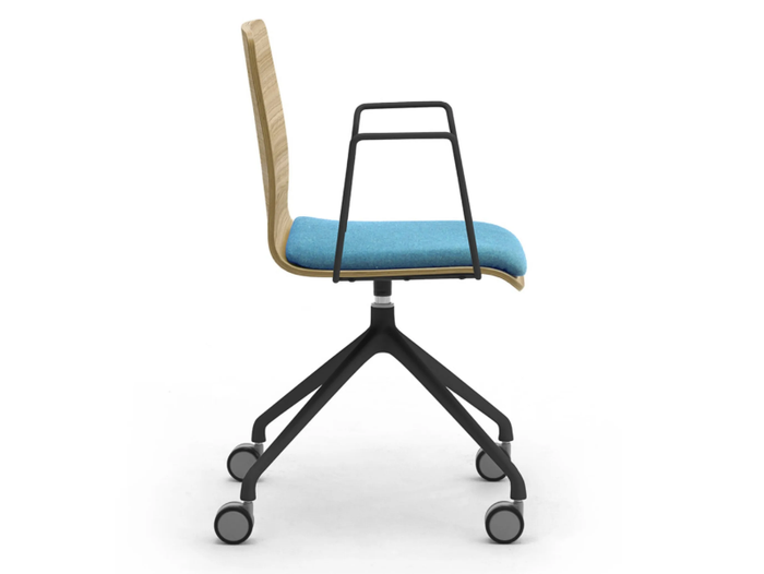 ZEROSEDICI WOOD - Swivel wooden chair with integrated cushion _ Leyform