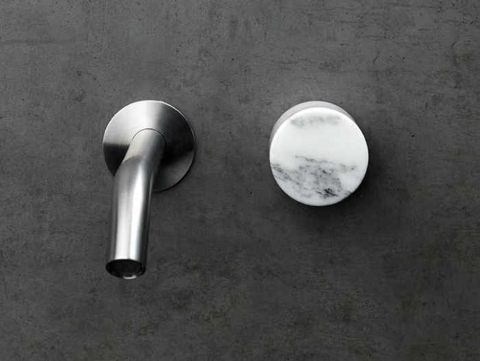 MARBLE - Wall-mounted stainless steel and marble washbasin mixer _ Linki