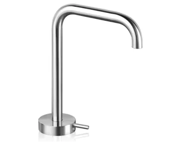 ROUND RND014 - Countertop hydroprogressive stainless steel washbasin mixer _ Linki