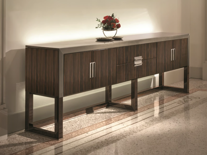 ARMAND - Wooden sideboard with integrated lighting _ Longhi