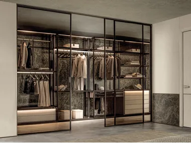 SPARK - Sliding glass cabinet door for walk-in wardrobes _ Longhi