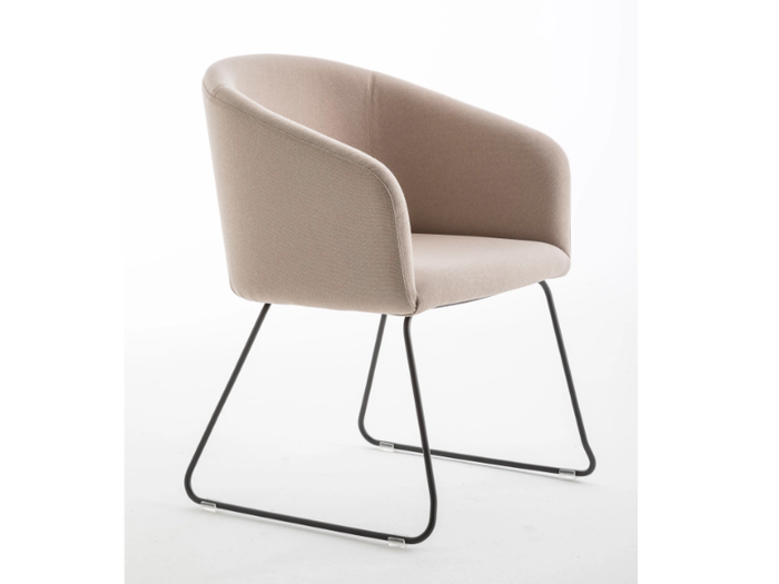 BLOOM XL - Sled base fabric chair with armrests _ Luxy