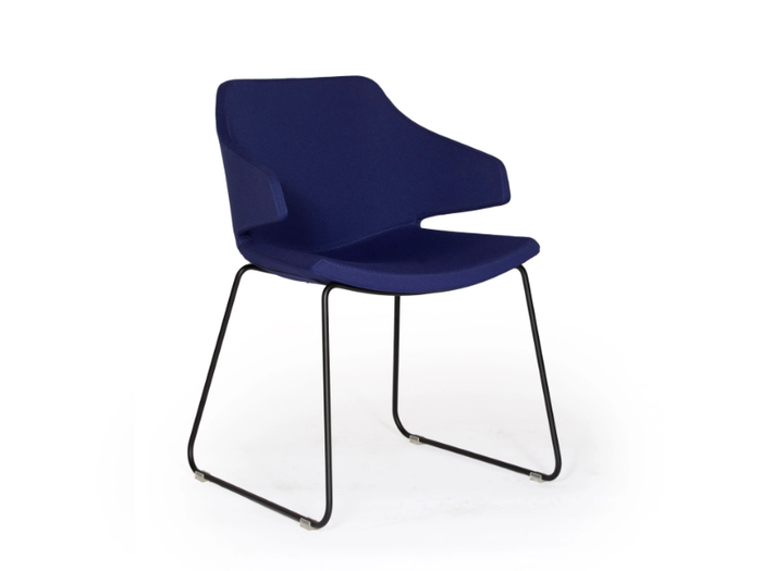 MERAVIGLIA - Sled base fabric chair with armrests _ Luxy