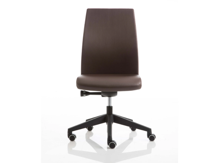 SMARTOFFICE - Height-adjustable leather executive chair with castors _ Luxy