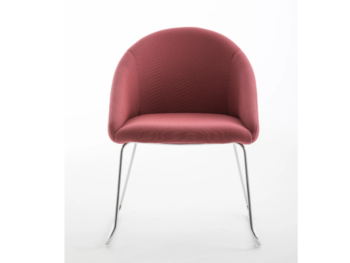 BLOOM M - Sled base fabric chair with armrests _ Luxy