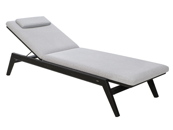 SUNRISE - Teak and fabric sun lounger _ MANUTTI