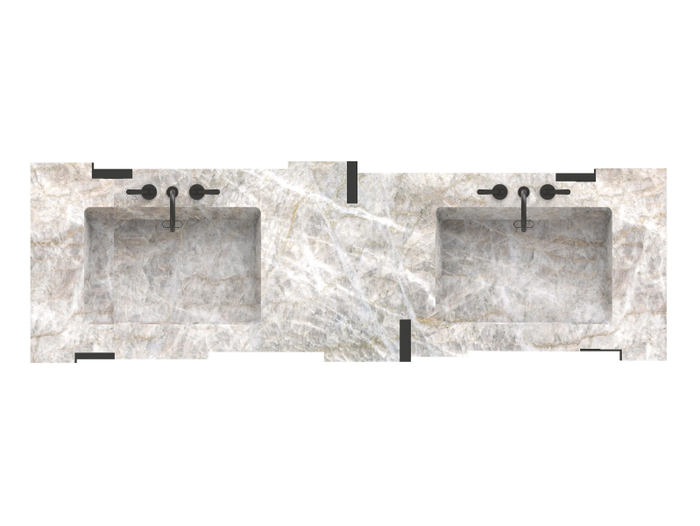 HERMA - Console double Fior di Pesco Carnico marble washbasin _ MARGRAF