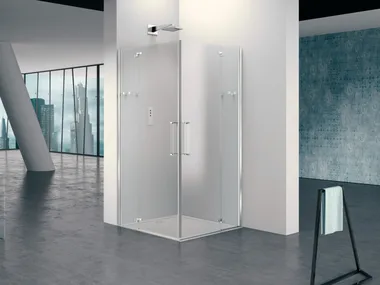 PRISMA 2.0 - Square glass shower cabin with hinged door _ MEGIUS