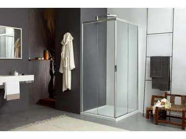 MORE LIVE Z - Corner shower cabin with sliding door _ MEGIUS