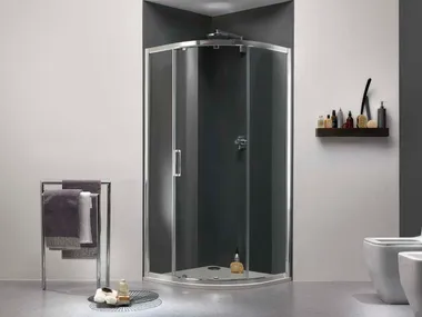 MORELIVE® - Niche glass shower cabin with sliding door _ MEGIUS