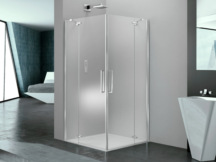 PRISMA 2.0 - Square glass shower cabin with hinged door _ MEGIUS