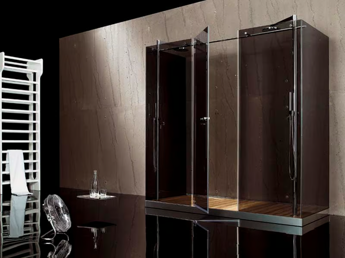 FILODOCCIA - 2 places glass shower cabin with hinged door _ MEGIUS