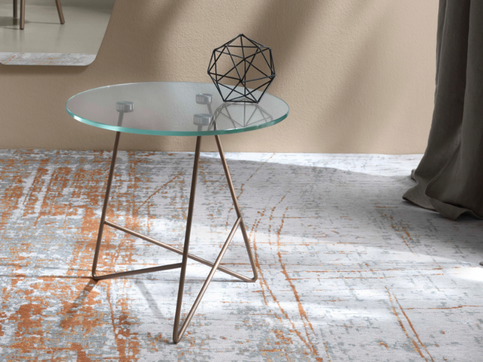 ERMIONE - Round coffee table with transparent glass top _ MEMEDESIGN