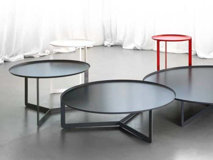 ROUND - Round metal bistro side table for living room _ MEMEDESIGN