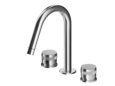 ER284 - 3 hole countertop stainless steel washbasin mixer _ MGS