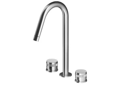 ER285 - 3 hole countertop stainless steel washbasin mixer _ MGS