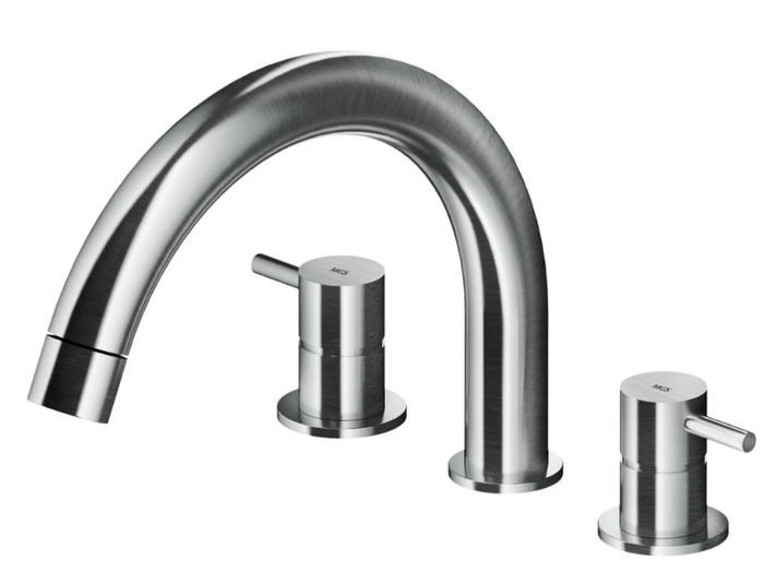 MB508 - Deck mounted 3 hole stainless steel bathtub tap _ MGS