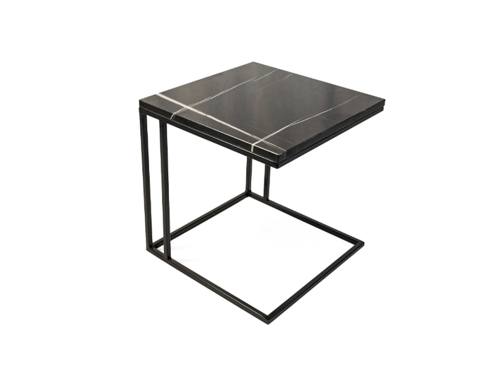 ERMES - SAHARA NOIR MARBLE - Square marble side table _ MILLE997