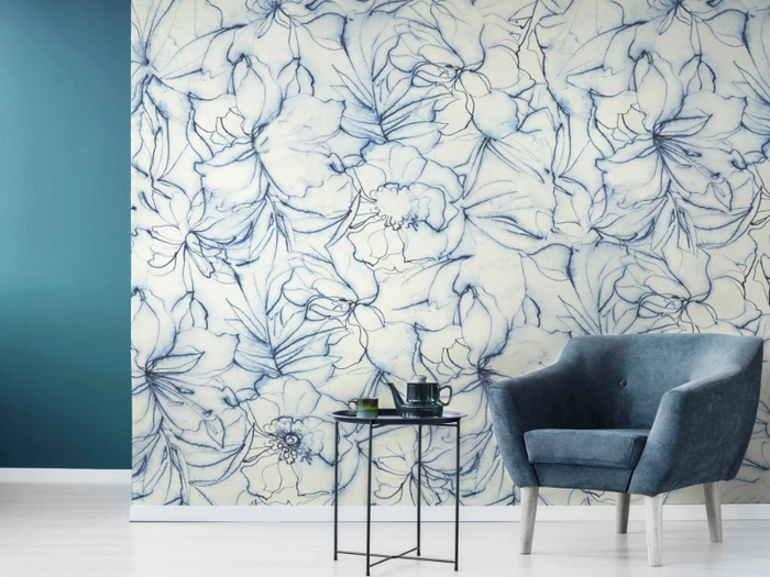 AGATEA - Sound absorbing wallpaper with floral pattern _ MILLE997