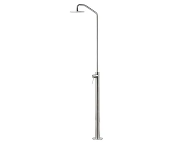 CORSIVO 11801T - Floor standing stainless steel shower panel with overhead shower _ MINA