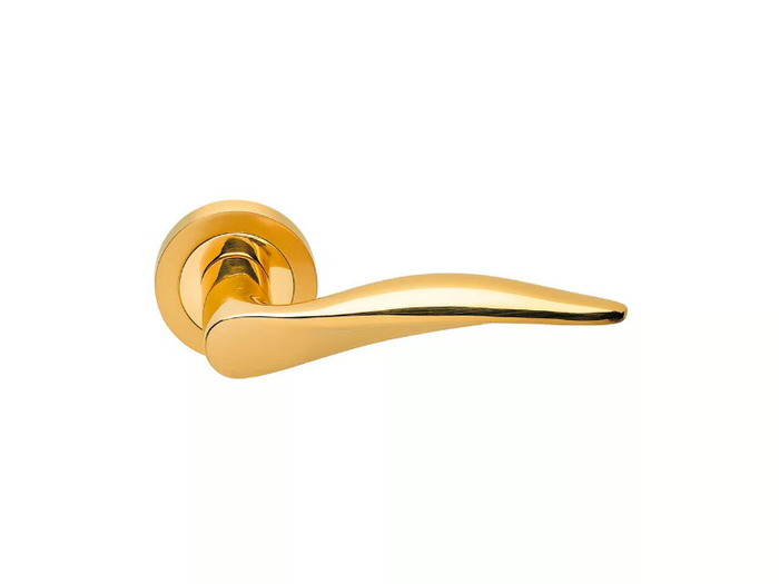 DALÌ - Brass door handle on rose with lock _ Manital