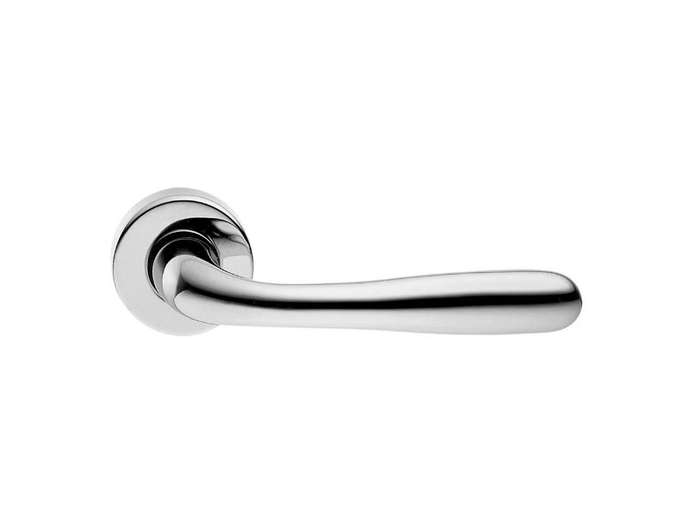 RUBINO - Brass door handle on rose with lock _ Manital