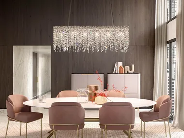 NUAGE S 6/124/40 - Pendant lamp with crystals _ Masiero