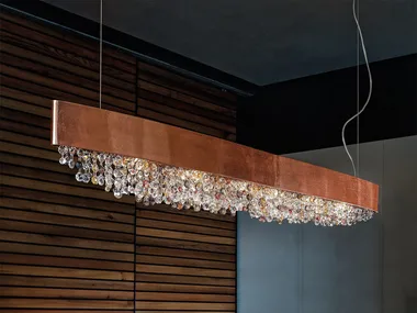 OLÁ S4 OV 100 - LED painted metal pendant lamp with crystals _ Masiero