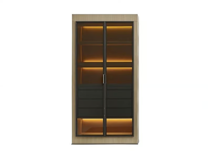 ERACLE - Wooden display cabinet with integrated lighting _ Maxalto