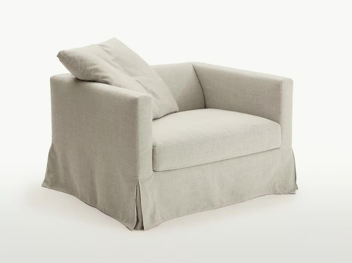 SIMPLICITER - Upholstered fabric armchair with armrests _ Maxalto