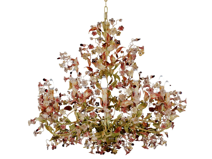 L261 - Wrought iron chandelier with crystals _ Mechini