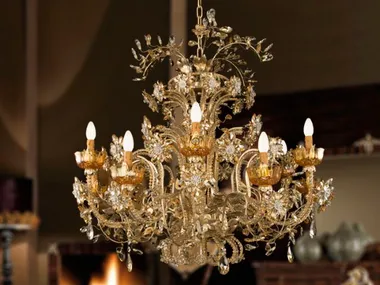 L106 - Wrought iron chandelier with crystals _ Mechini