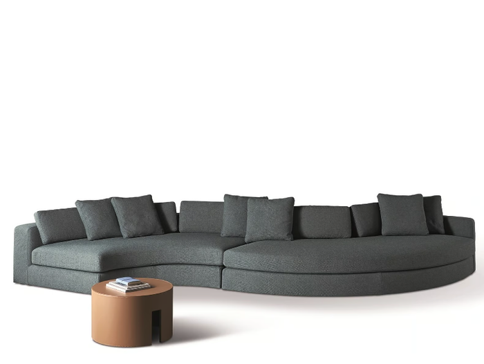 HAROLD - Curved fabric sofa with removable cover _ Meridiani