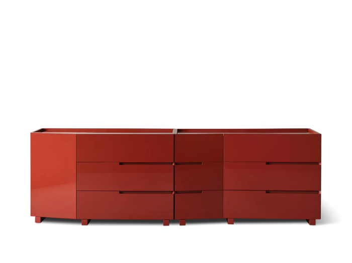 WALLIS - Modular wooden chest of drawers with integrated handles _ Meridiani