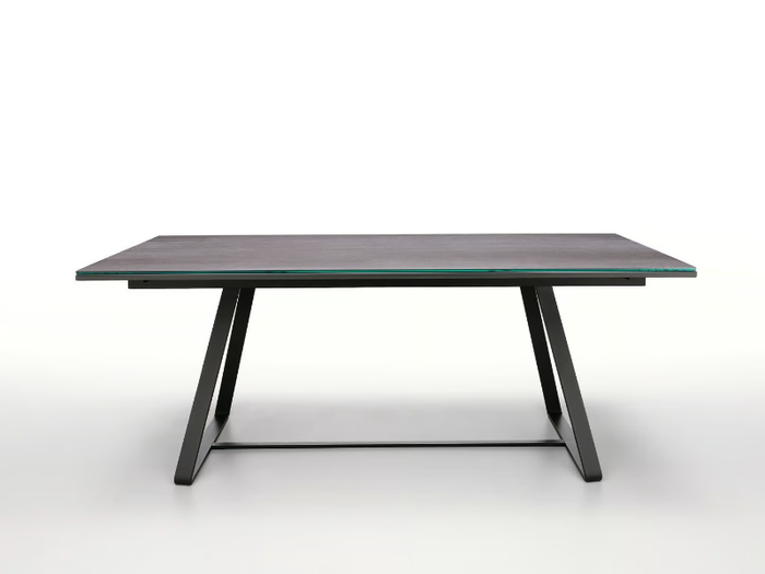 ALFRED - Extending rectangular glass dining table _ Midj