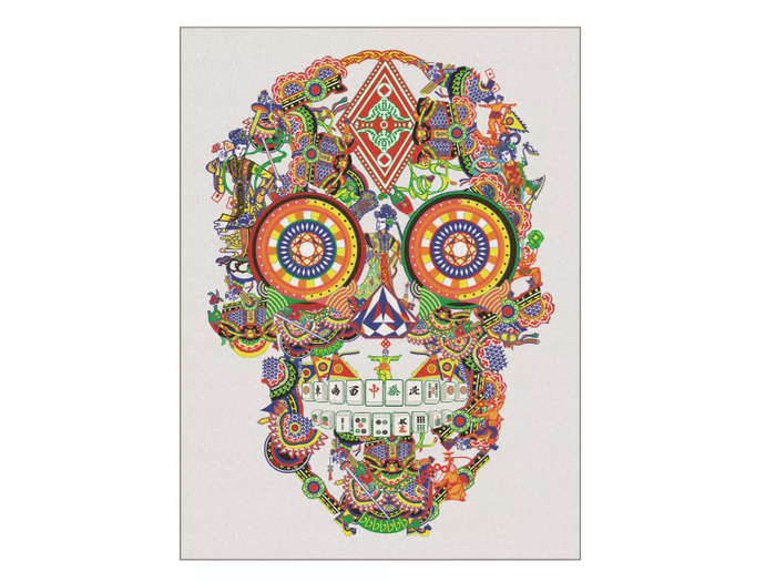 GAMBLING SKULL - Rectangular polyamide rug _ Mineheart