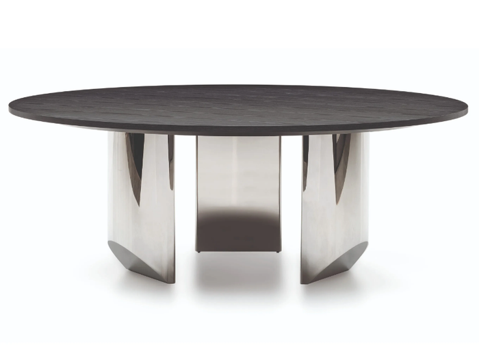 WEDGE - Round wooden living room table _ Minotti