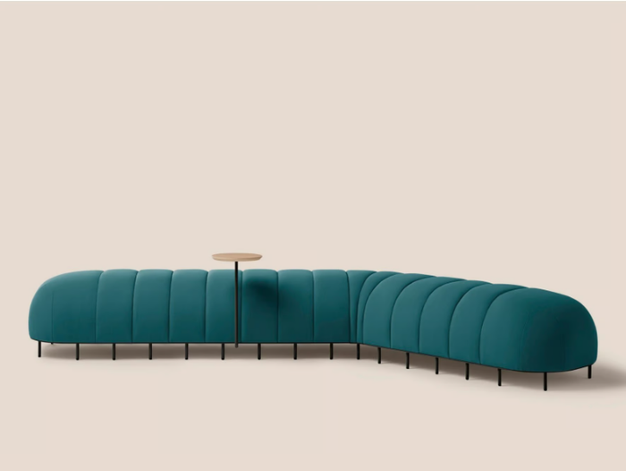 WORM - Upholstered and modular fabric bench _ Missana