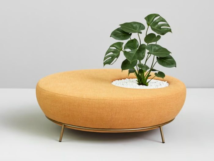 NEST - Round fabric bench with planter _ Missana