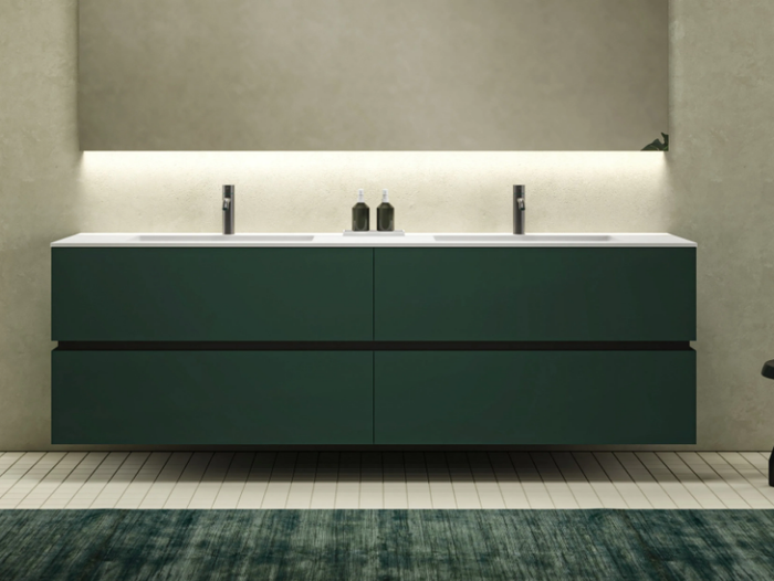 DRESSCODE - Double vanity unit with drawers with integrated washbasin _ Moab