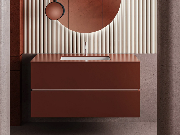 DRESSCODE - Wall-mounted vanity unit with integrated washbasin _ Moab