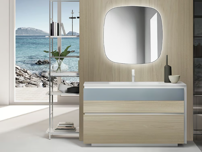 LINK 9 - Floor-standing HPL vanity unit with drawers _ Mobilcrab